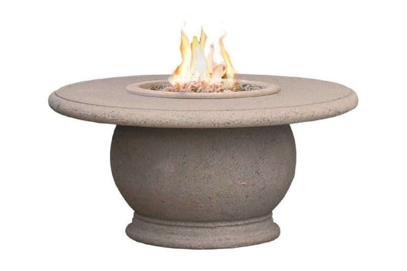 American Fyre Designs 24 Inch Round Amphora Firetable with Concrete Table Top, Black Lava, Propane Gas- 610-BA-11-M2PC