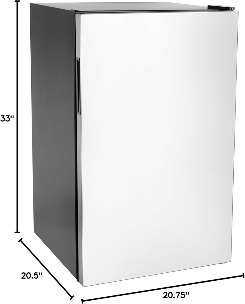 Bull Contemporary 20-Inch 4.5 Cu. Ft. Capacity Stainless Steel Compact Refrigerator with Recessed Handle- 11520