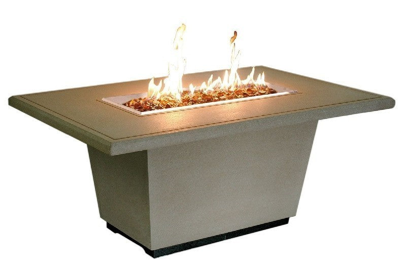 American Fyre Designs Reclaimed Wood 24 Inch Cosmo Rectangle Firetable, French Barrel Oak, Propane Gas- 635-BA-FO-M4PC