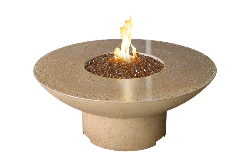 American Fyre Designs 20 Inch Round Lotus Firetable, Cafe Blanco, Propane Gas- 653-CB-11-M2PC