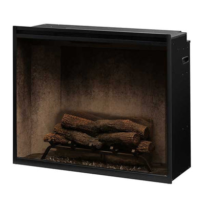 Dimplex Revillusion 36-inch Portrait Built-in Firebox with Glass Pane and Plug Kit, Weathered Concrete (RBF36PWC-FG)