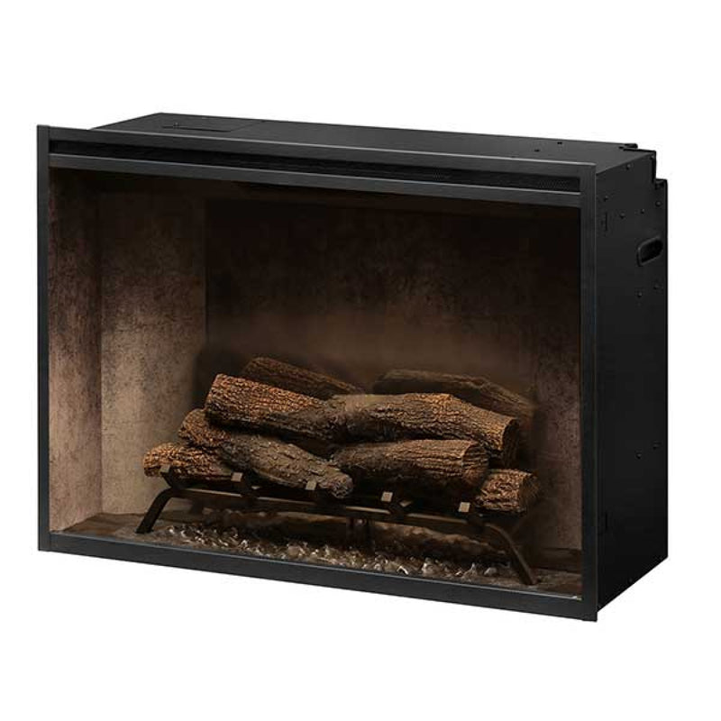 Dimplex Revillusion 36-inch Built-in Firebox with Glass Pane and Plug Kit, Weathered Concrete (RBF36WC-FG)