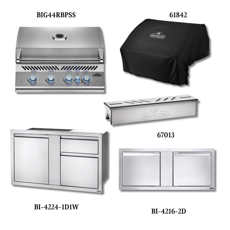 Napoleon BUILT-IN 700 SERIES 44 LP with Cover, Access Door, Smoker Box and Drawer - 700S445PCLP-PCKG