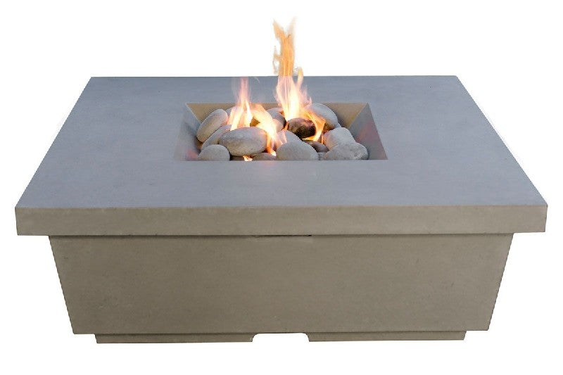 American Fyre Designs 15 1/2 Inch Contempo Square Firetable, Cafe Blanco, Propane Gas- 784-CB-11-M2PC