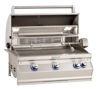 Fire Magic Aurora A540I - 30-Inch 3-Burner  Built-In Grill with Rotisserie and Analog Thermometer - Natural Gas - A540I-8EAN