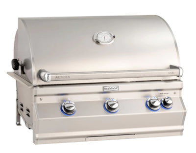 Fire Magic Aurora A540I - 30-Inch 3-Burner Built-In Grill with Rotisserie and Analog Thermometer - Liquid Propane Gas - A540I-8EAP