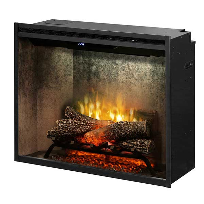 Dimplex Revillusion 42-inch Built-in Firebox with Glass Pane and Plug Kit, Weathered Concrete (RBF42WC-FG)