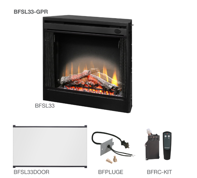 Dimplex 33-inch Slimline Built-in BF Series Electric Firebox- BFSL33