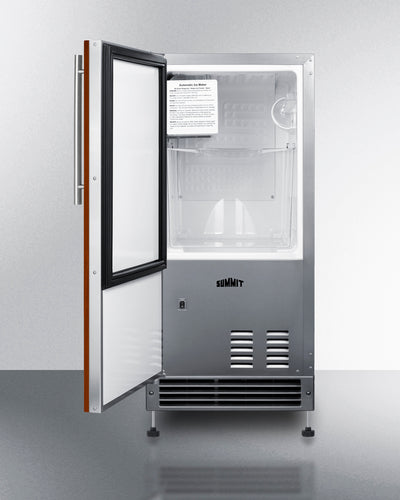 Summit 15" Wide 25 lb. Drain-Free Icemaker (Panel Not Included) - BIM26H34IFLHD