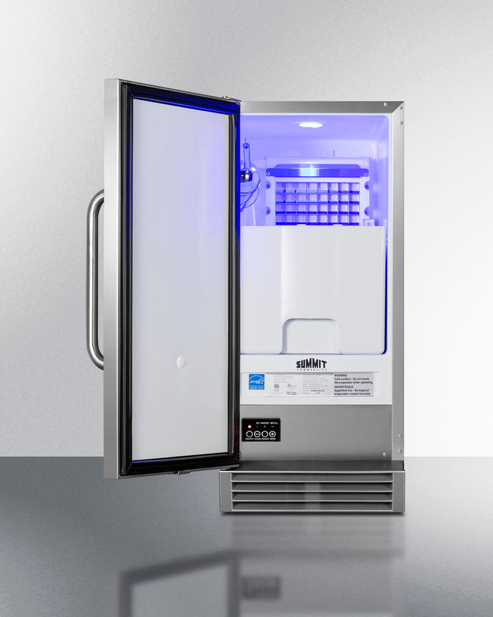 Summit 50 lb. ADA Compliant Energy-Efficient Commercial Icemaker in Stainless Steel 14.75" - BIM44GCSSADAE