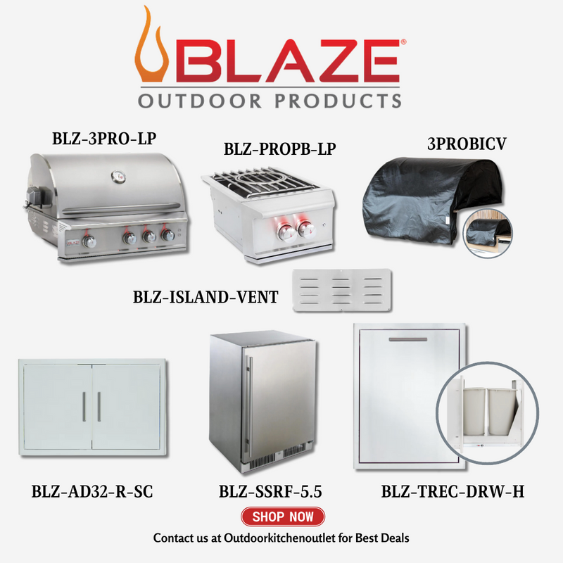 Blaze Professional LUX 7-Piece 34-Inch Propane Gas Outdoor Kitchen Package Deal BLZ3PRO7PCKGLP