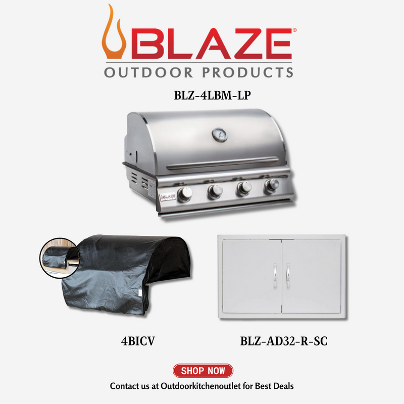 Blaze Prelude LBM 4 Burner 32 inch Grill Package LP BLZ4LBMPCKGLP