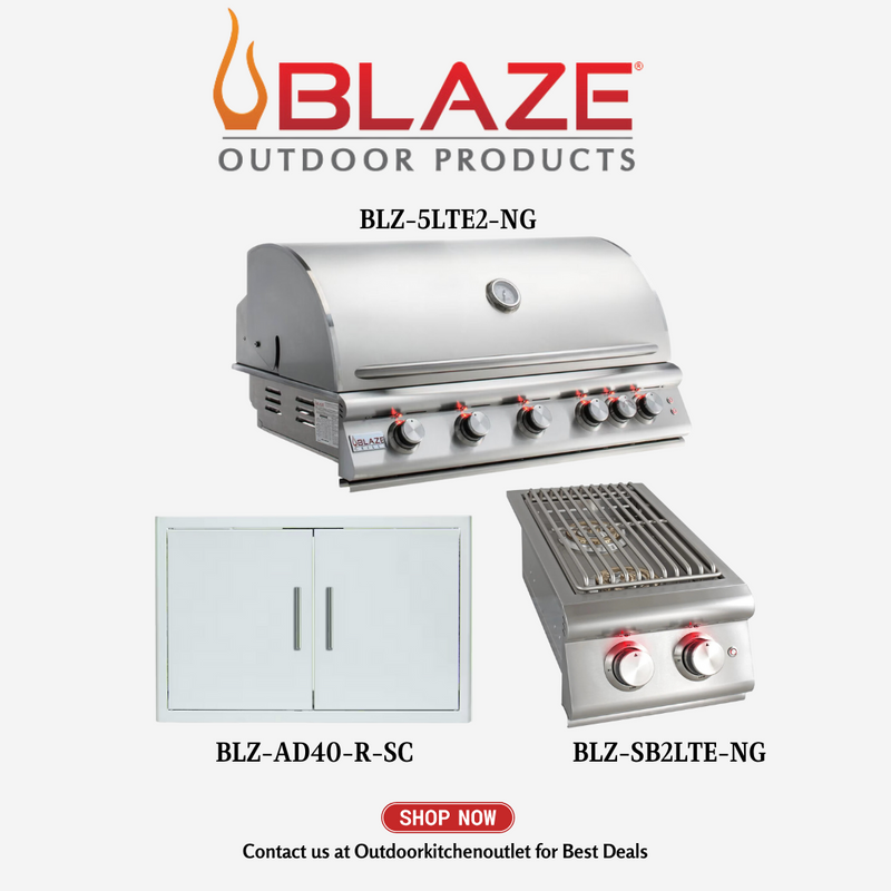 Blaze Grill Package (BLZ-5LTE2-NG + BLZ-AD40-R-SC + BLZ-SB2LTE-NG) BLZ5LTENGDoorSB