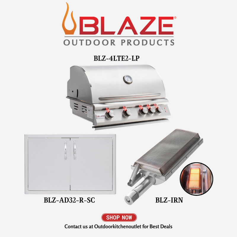 Blaze Premium LTE 32-Inch - Built-In Grill - Propane Gas - 3 Piece Package BLZ3PC-LP