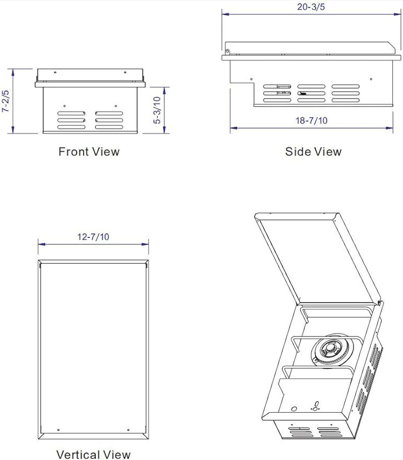 Bonfire Whistler - 28-Inch 2-Burner Drop In LP Griddle with Side Burner, Door/Drawer Combo and Smoker Box - PCKG2CBBGD-LPDDSMKBX