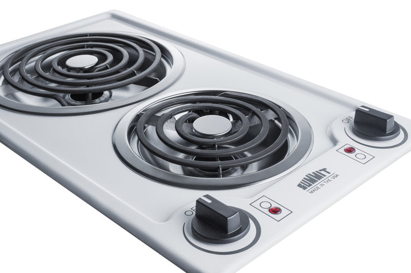 Summit 12" Wide 115V 2-Burner Coil Cooktop White - CCE211WH