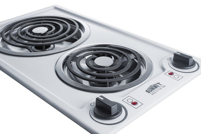 Summit 12" Wide 230V 2-Burner Coil Cooktop White - CCE225WH