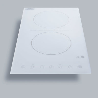 Summit 12" Wide 115V 2-Burner Radiant Cooktop White - CR2B15T2W