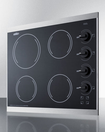 Summit 24" Wide 230V 4-Burner Radiant Cooktop Black - CRS426BL