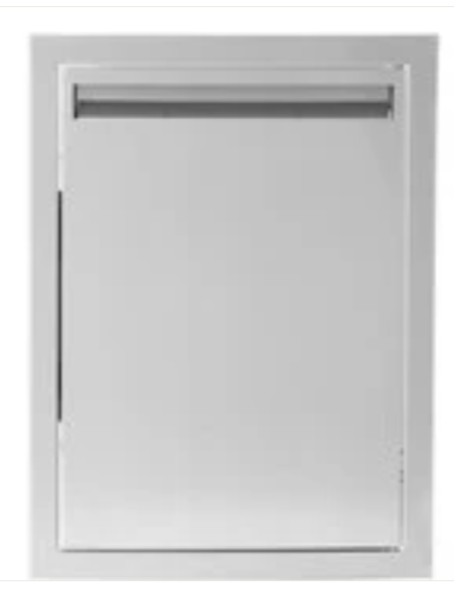 PCM BBQ-350-SV-1420 Single Access Door with Single Drawer and Trash Bin - PCKG1-BBQ-350-SV-1420