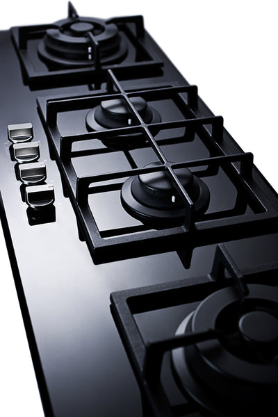 Summit 44" Wide 4 Burner Gas Cooktop Black - GC443BGL