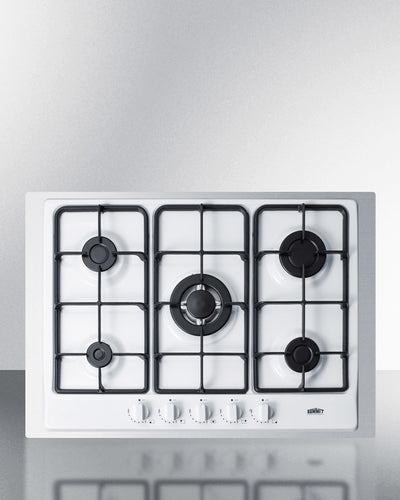 Summit 30" Wide 5 Burner Gas Cooktop White - GC5271WTK30