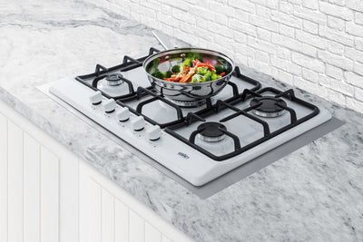 Summit 30" Wide 5 Burner Gas Cooktop White - GC5271WTK30