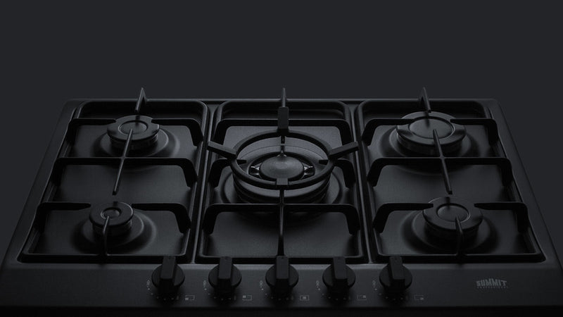 Summit 27" Wide 5 Burner Gas Cooktop Black - GC5272B