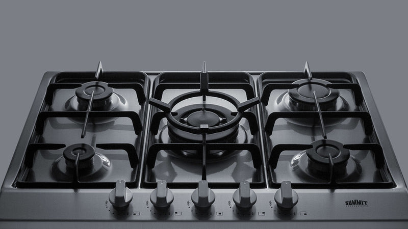 Summit 27" Wide 5 Burner Gas Cooktop Stainless Steel - GC527SS