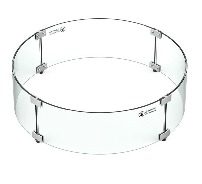 Athena Round Glass Wind Guard for Olympus Concrete Fire Pit- GWG-R19