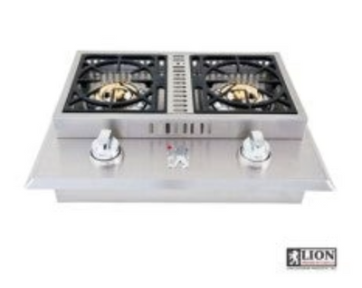 Lion 53621 + 75623 Natural Gas with Cover and Double Side Burner - PCKG2-53621 + 75623