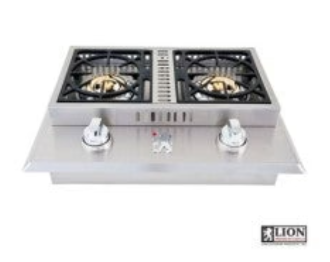 Lion 65623 Natural Gas with Cover and Double Side Burner - PCKG2-65623