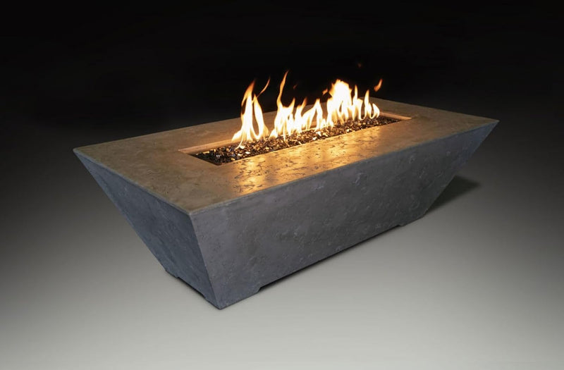 Athena ORECFT-603024 Olympus Extra Tall 60x30-Inch Rectangular Concrete Propane Fire Pit in Gray Color- ORECFT-603024-GRY-P