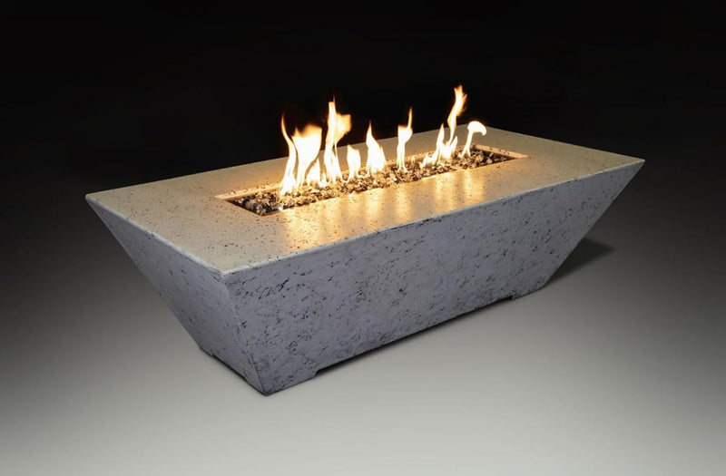 Athena ORECFT-603024 Olympus Extra Tall 60x30-Inch Rectangular Concrete Propane Fire Pit in White Color- ORECFT-603024-WHT-P