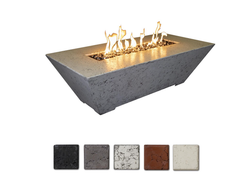 Athena ORECFT-723018 Olympus 72x30-Inch Rectangular Concrete Gas Fire Pit in Bone Color Propane Gas- ORECFT-723018-BON-LP