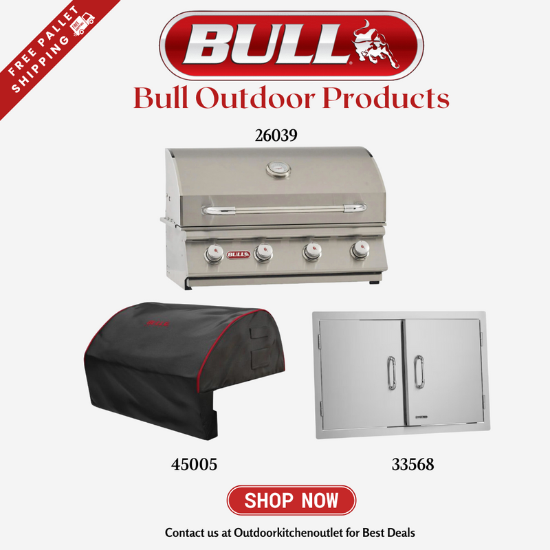 Bull BBQ 32-inch Outlaw Grill Package with Door and Cover NG - OutlawNGPCKG1