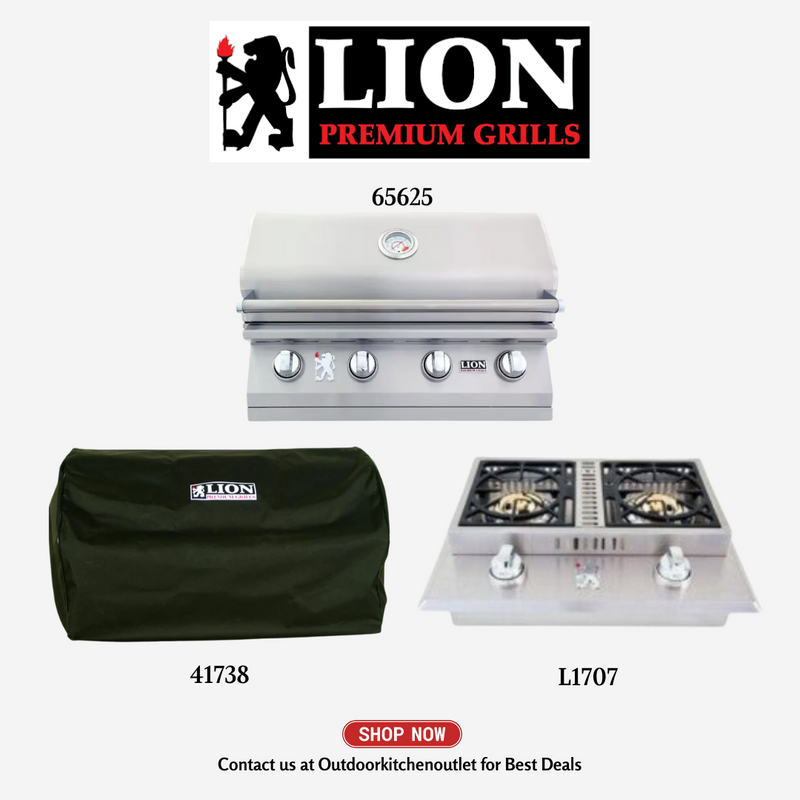 Lion 65625 Liquid Propane Gas with Cover and Double Side Burner - PCKG2-65625