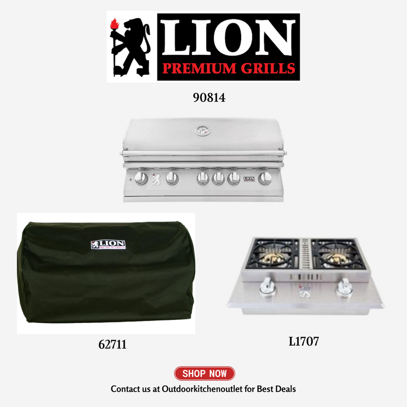 Lion 90814 Liquid Propane Gas with Cover and Double Side Burner - PCKG2-90814