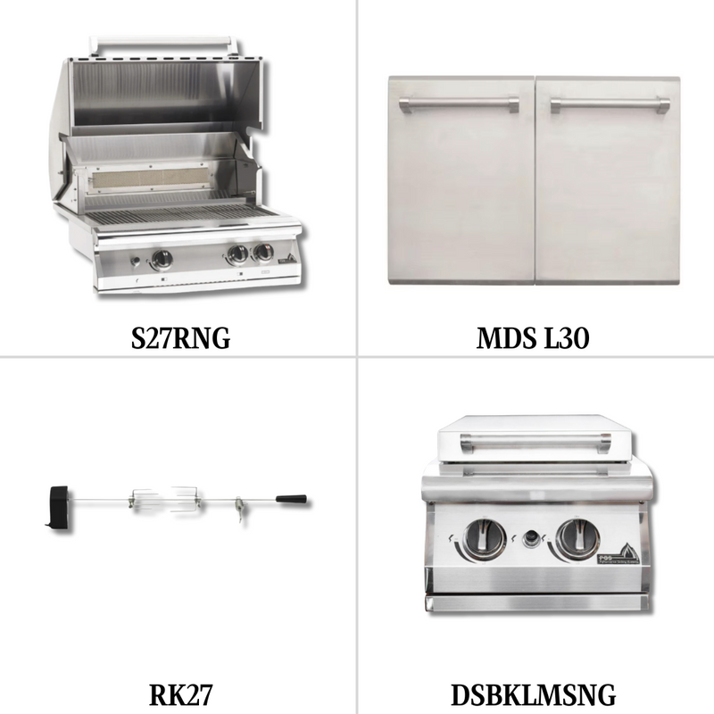 PGS S27RNG Natural Gas with Double Access Door, Rotisserie Kit and Double Side Burner - PCKG2-S27RNG