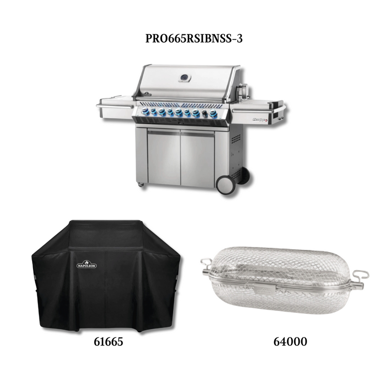 Napoleon PRESTIGE PRO 665 NG with Cover and Grill Basket - PRO6653PCNG-PCKG
