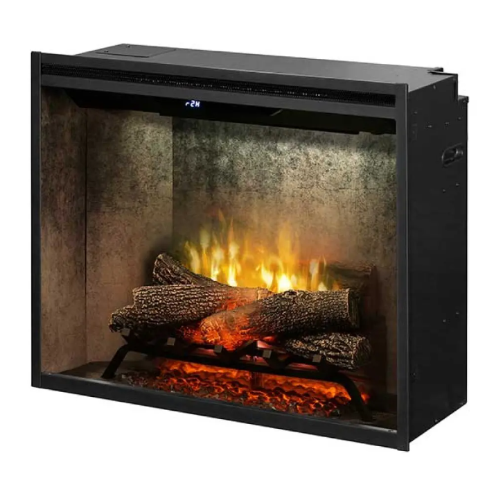 Dimplex Revillusion 30-inch Built-in Firebox with Glass Pane and Plug Kit Weathered Concrete- RBF30WC-FG