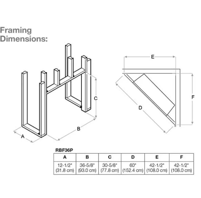 Dimplex Revillusion 36-inch Portrait Built-in Firebox with Glass Pane and Plug Kit- RBF36P-FG