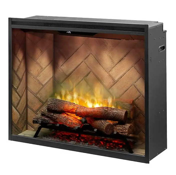 Dimplex Revillusion 36-inch Portrait Built-in Firebox with Glass Pane and Plug Kit- RBF36P-FG