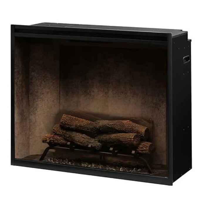 Dimplex Revillusion 36-inch Portrait Built-in Firebox with Glass Pane and Plug Kit Weathered Concrete-RBF36PWC-FG