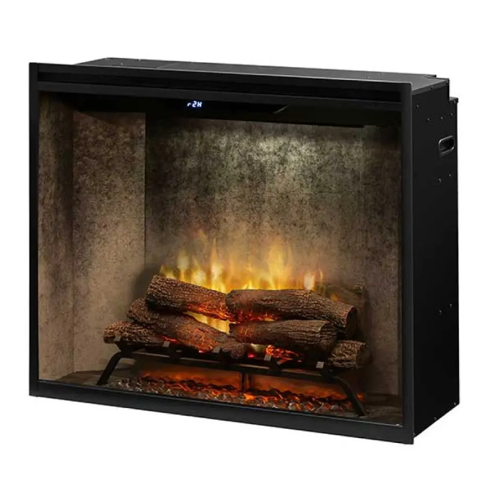 Dimplex Revillusion 36-inch Portrait Built-in Firebox with Glass Pane and Plug Kit Weathered Concrete-RBF36PWC-FG