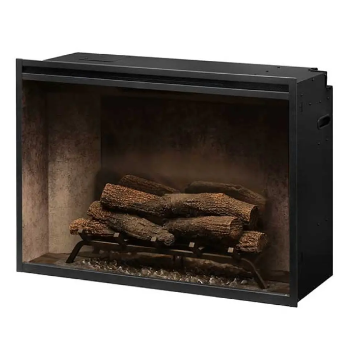 Dimplex Revillusion 36-inch Built-in Firebox with Glass Pane and Plug Kit Weathered Concrete- RBF36WC-FG