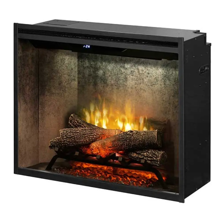 Dimplex Revillusion 42-inch Built-in Firebox with Glass Pane and Plug Kit Weathered Concrete- RBF42WC-FG