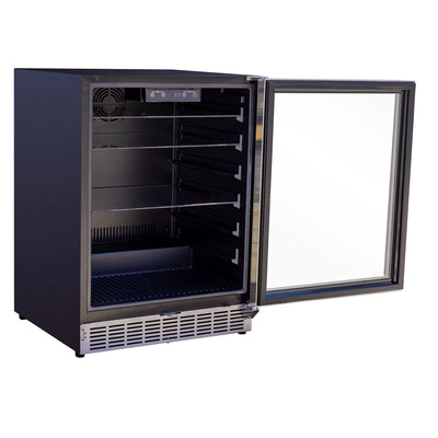 Summerset 24" 5.1C Outdoor Rated Fridge W/Glass Door And Glass Shelves - RFR-24G