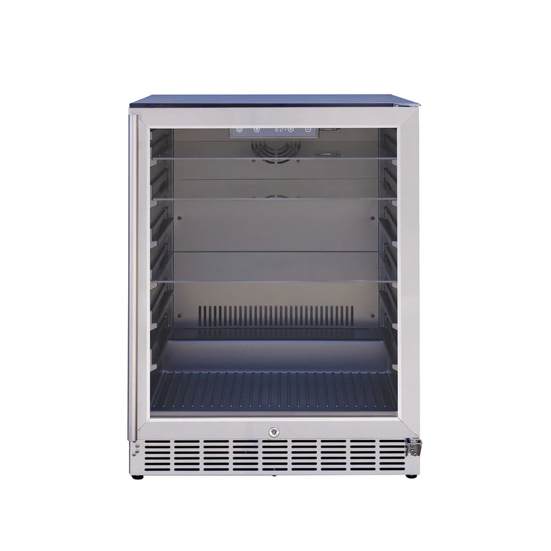 Summerset 24" 5.1C Outdoor Rated Fridge W/Glass Door And Glass Shelves - RFR-24G