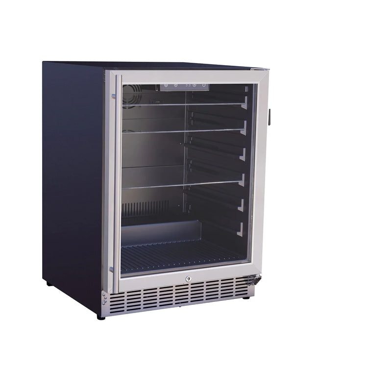 Summerset 24" 5.1C Outdoor Rated Fridge W/Glass Door And Glass Shelves - RFR-24G